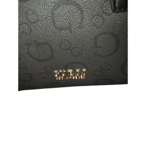 GUESS Los Angeles Mini Tote Crossbody Bag Black Monogram Logo Gold Hardware NEW